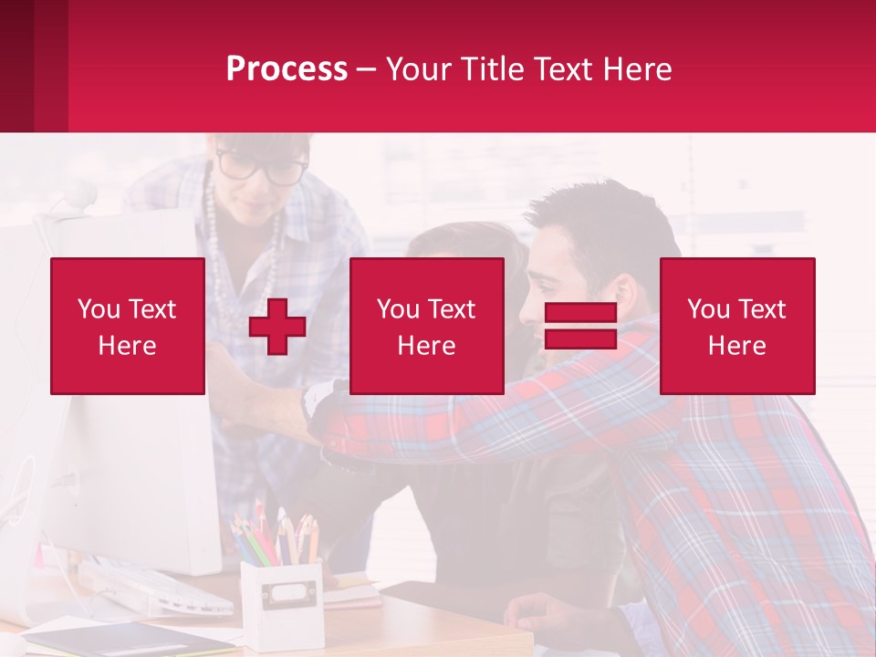 A Group Of People Looking At A Computer Screen PowerPoint Template