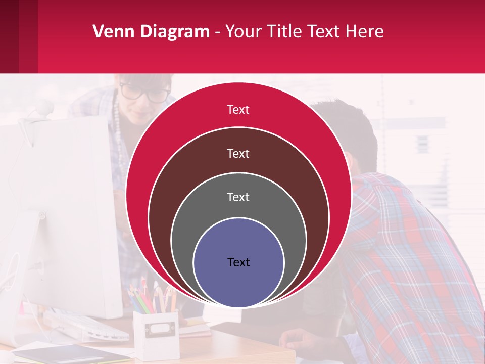 A Group Of People Looking At A Computer Screen PowerPoint Template