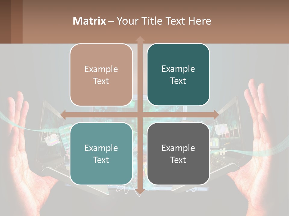 A Person Holding A Laptop In Their Hands PowerPoint Template