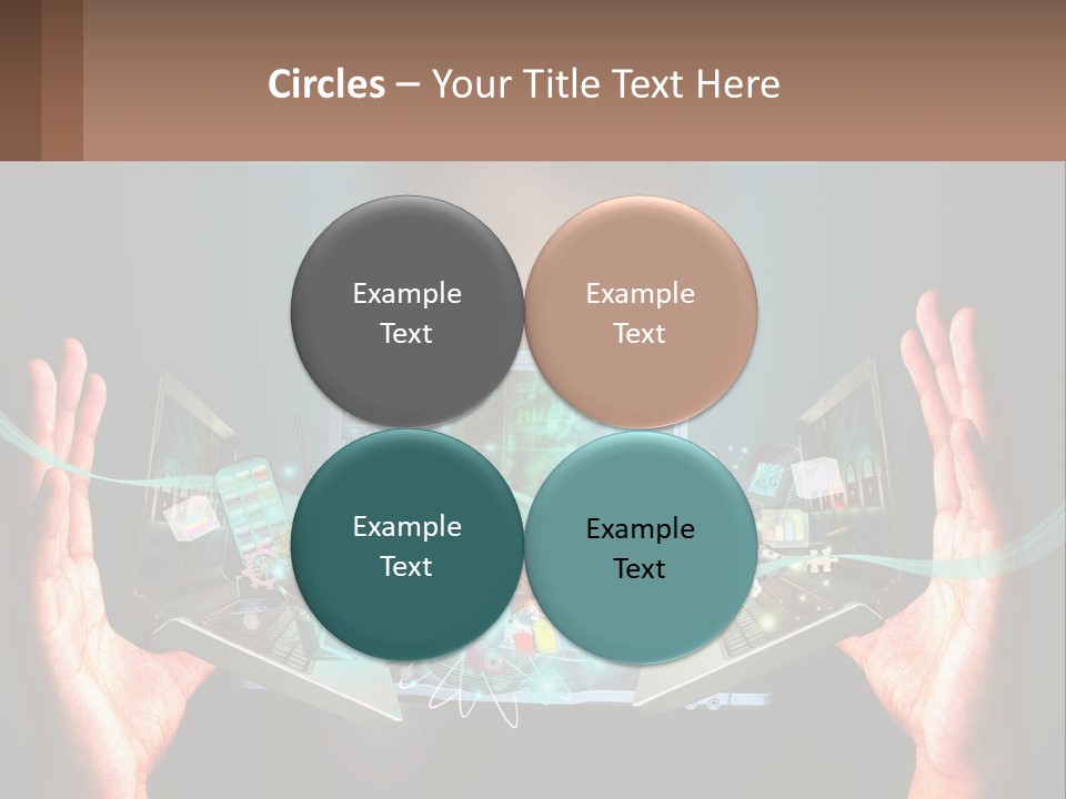 A Person Holding A Laptop In Their Hands PowerPoint Template