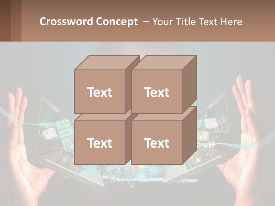 A Person Holding A Laptop In Their Hands PowerPoint Template