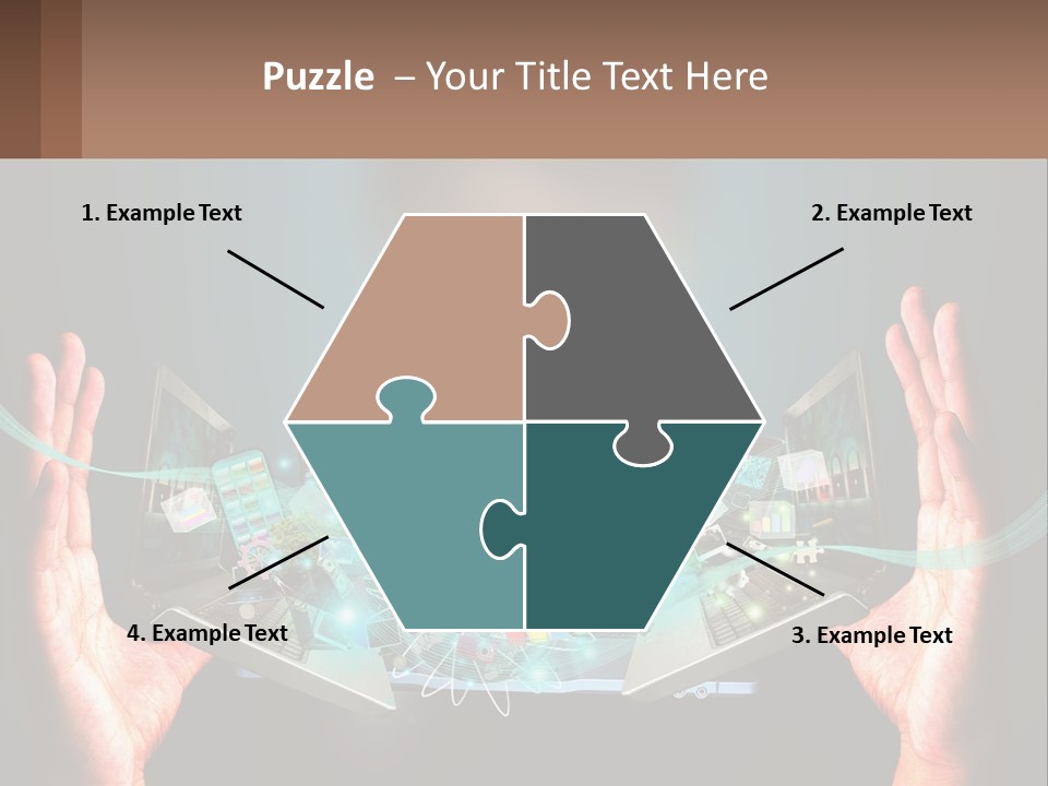 A Person Holding A Laptop In Their Hands PowerPoint Template