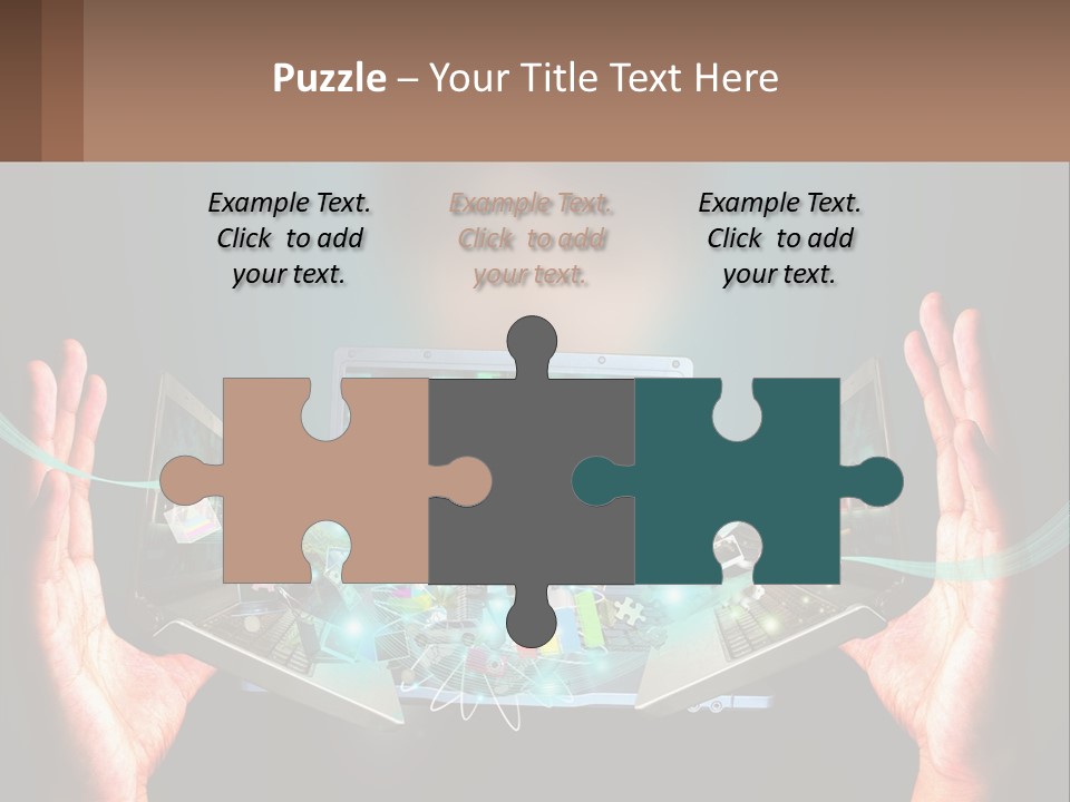 A Person Holding A Laptop In Their Hands PowerPoint Template