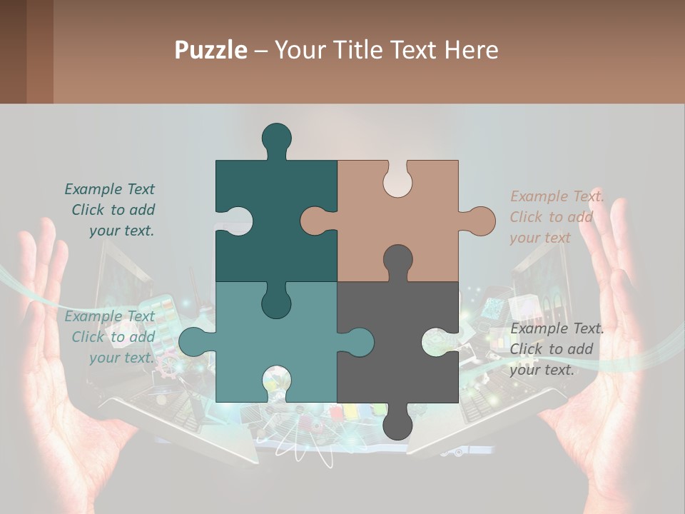 A Person Holding A Laptop In Their Hands PowerPoint Template