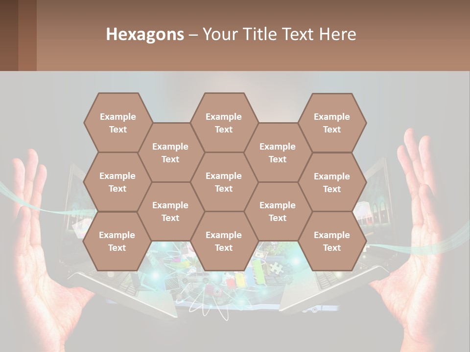 A Person Holding A Laptop In Their Hands PowerPoint Template