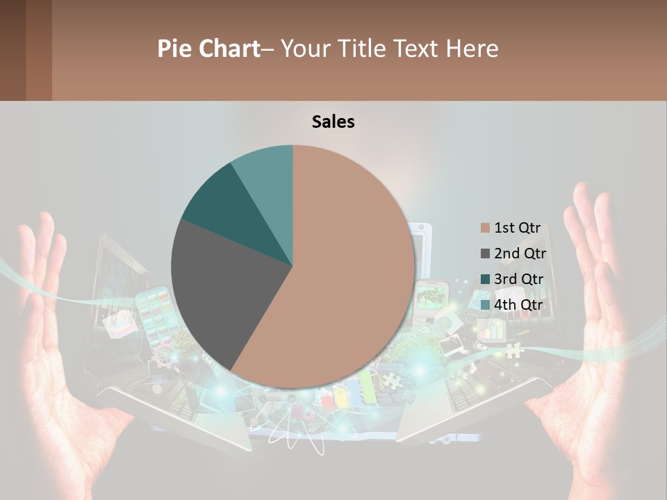 A Person Holding A Laptop In Their Hands PowerPoint Template