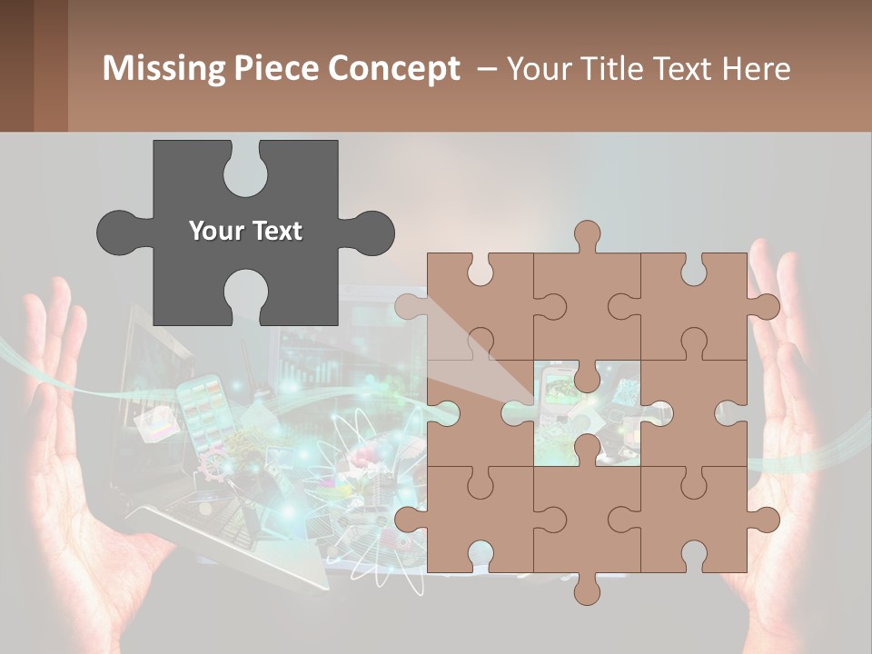 A Person Holding A Laptop In Their Hands PowerPoint Template