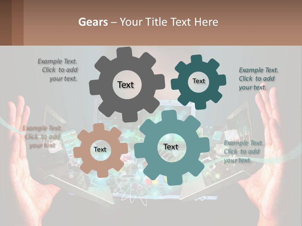 A Person Holding A Laptop In Their Hands PowerPoint Template