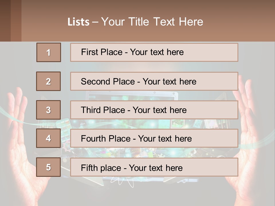A Person Holding A Laptop In Their Hands PowerPoint Template