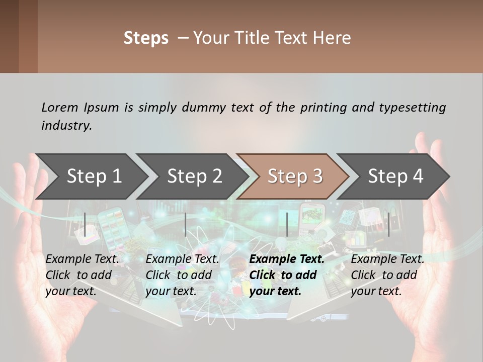 A Person Holding A Laptop In Their Hands PowerPoint Template
