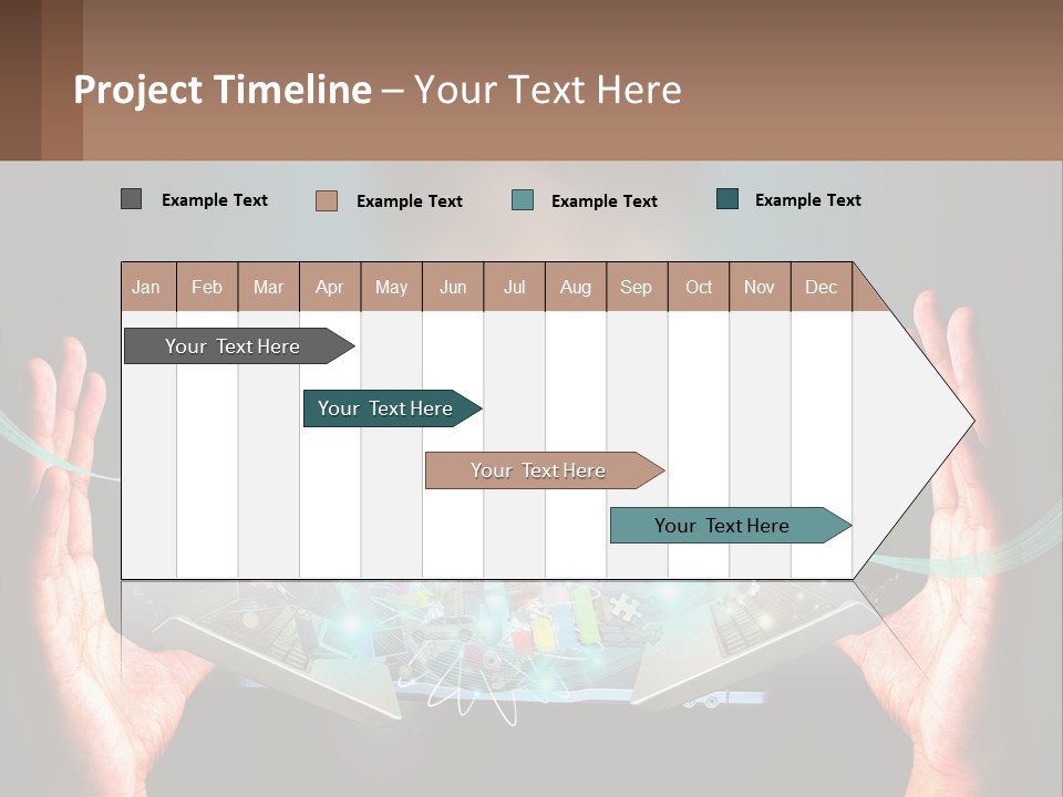 A Person Holding A Laptop In Their Hands PowerPoint Template