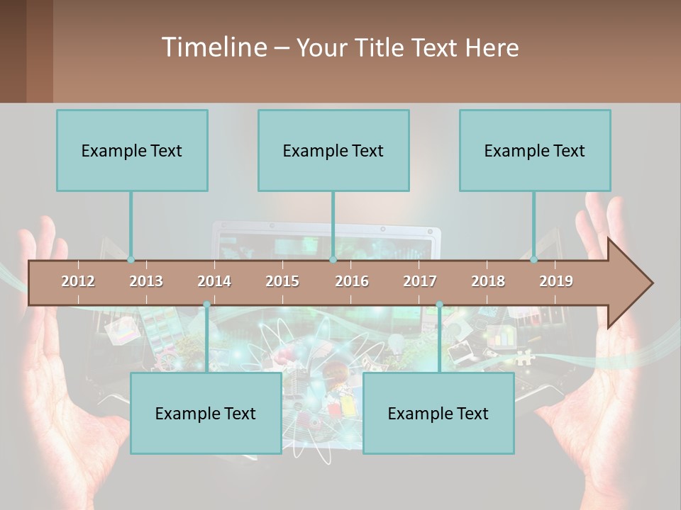 A Person Holding A Laptop In Their Hands PowerPoint Template