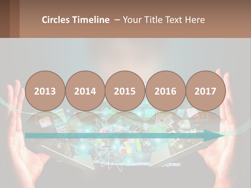 A Person Holding A Laptop In Their Hands PowerPoint Template