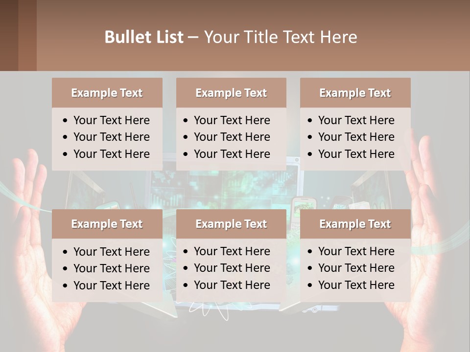 A Person Holding A Laptop In Their Hands PowerPoint Template