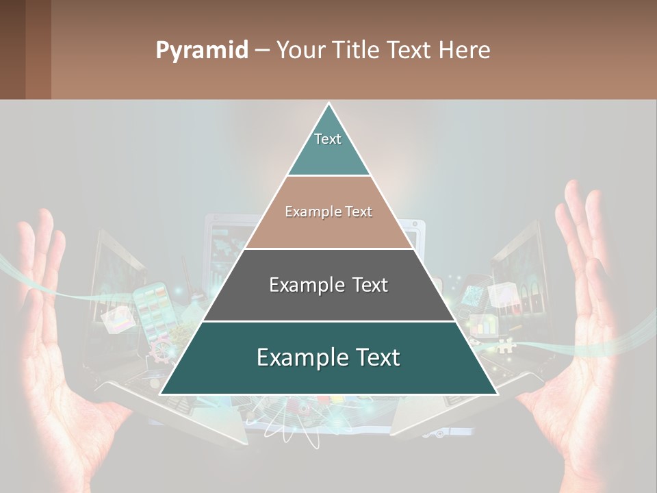 A Person Holding A Laptop In Their Hands PowerPoint Template
