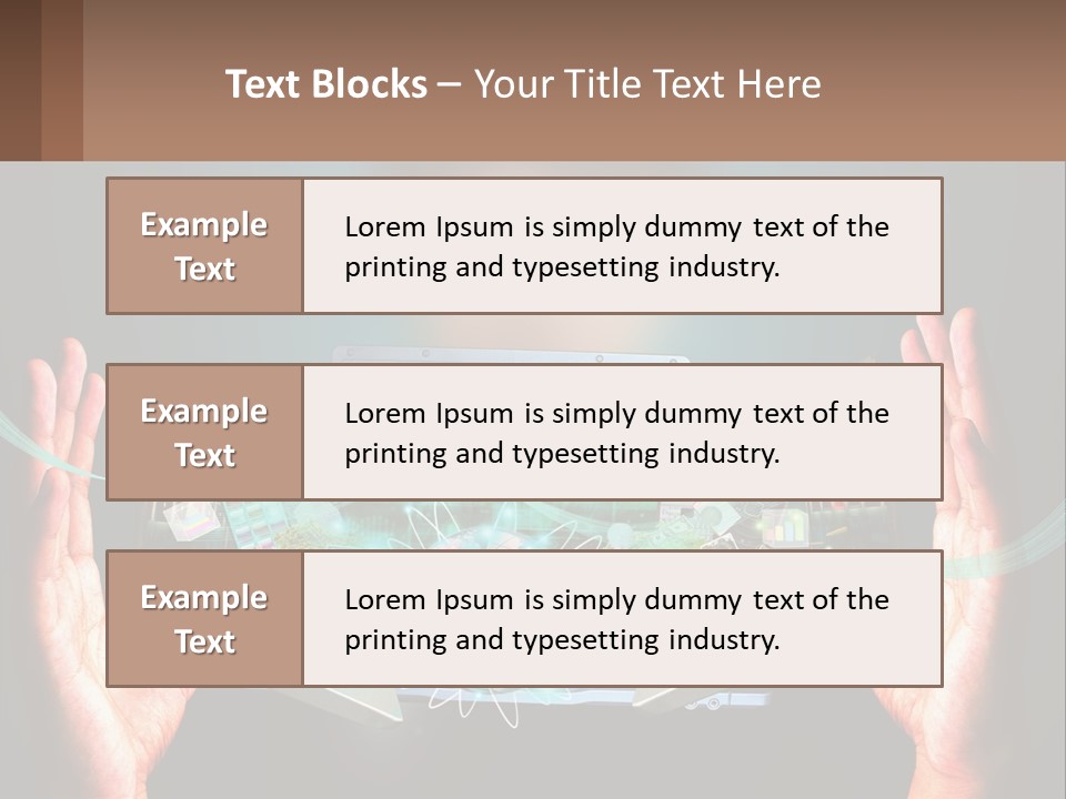 A Person Holding A Laptop In Their Hands PowerPoint Template