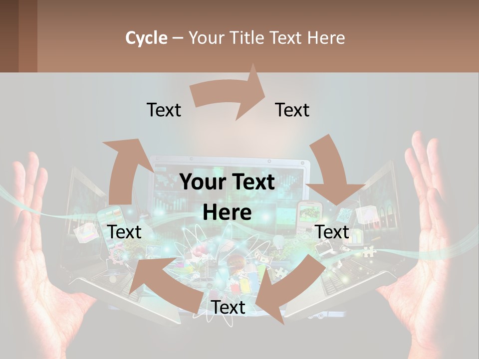 A Person Holding A Laptop In Their Hands PowerPoint Template