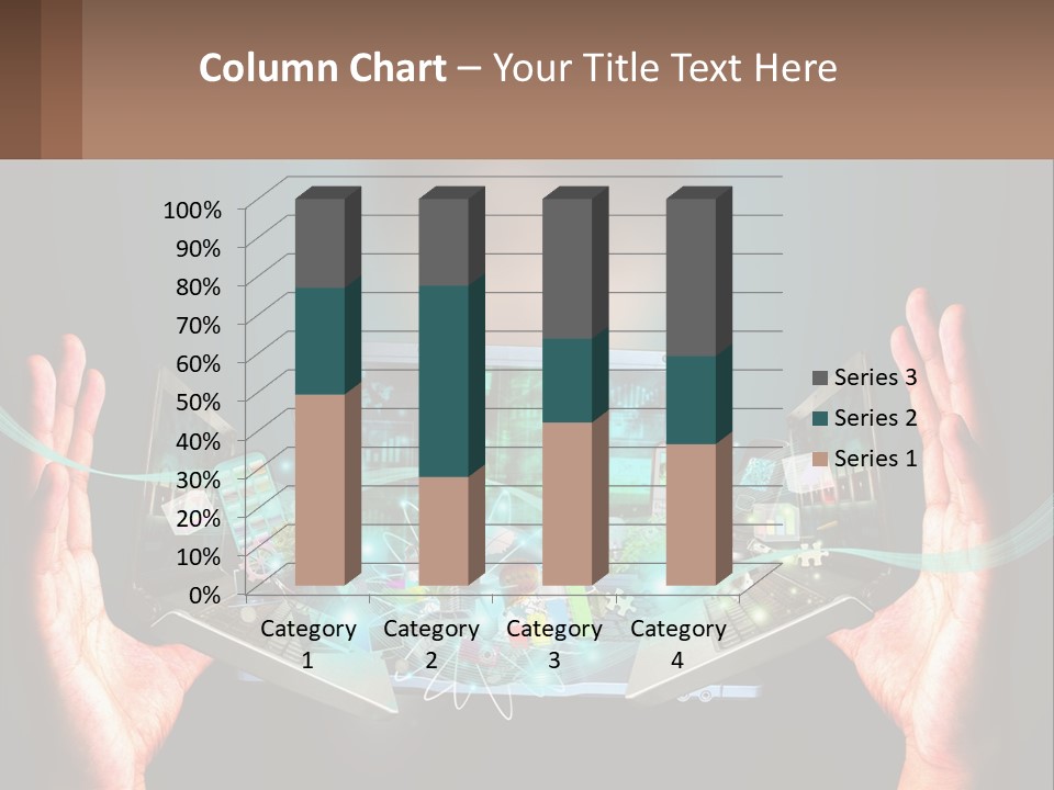 A Person Holding A Laptop In Their Hands PowerPoint Template
