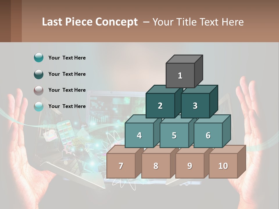 A Person Holding A Laptop In Their Hands PowerPoint Template