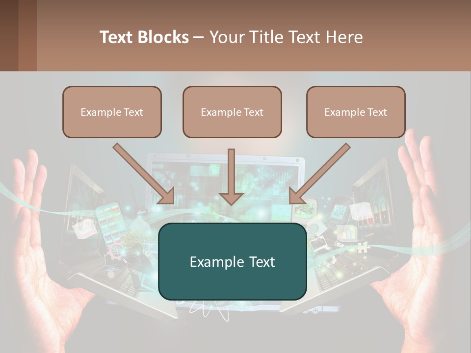 A Person Holding A Laptop In Their Hands PowerPoint Template