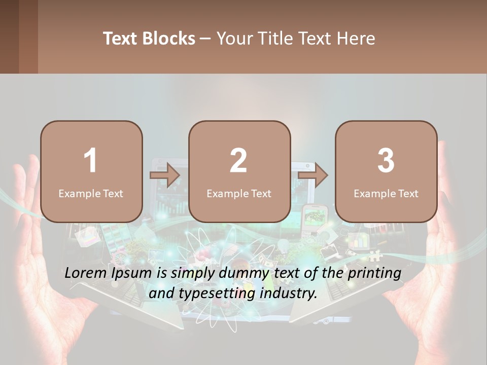 A Person Holding A Laptop In Their Hands PowerPoint Template