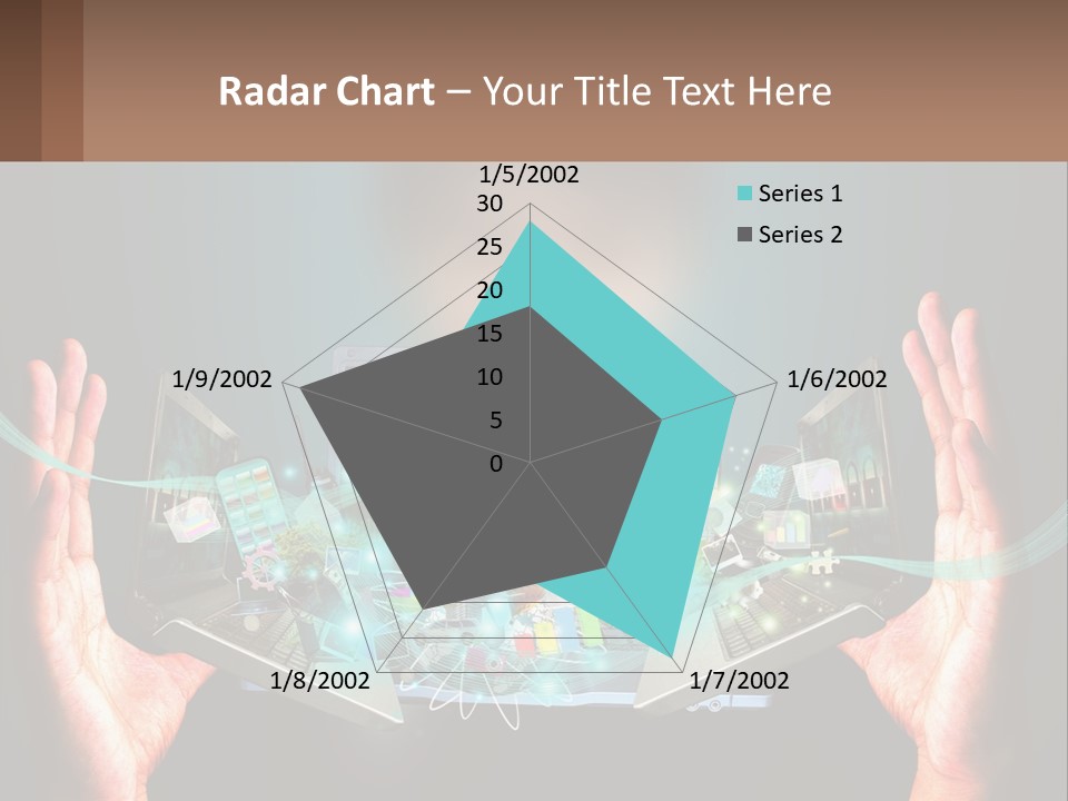 A Person Holding A Laptop In Their Hands PowerPoint Template