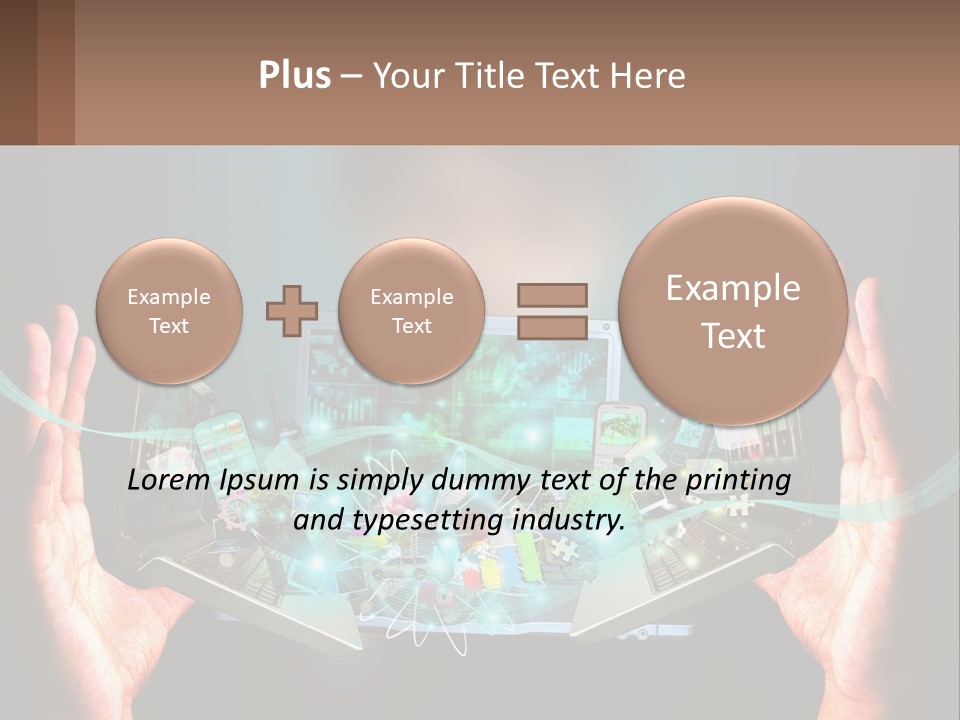 A Person Holding A Laptop In Their Hands PowerPoint Template