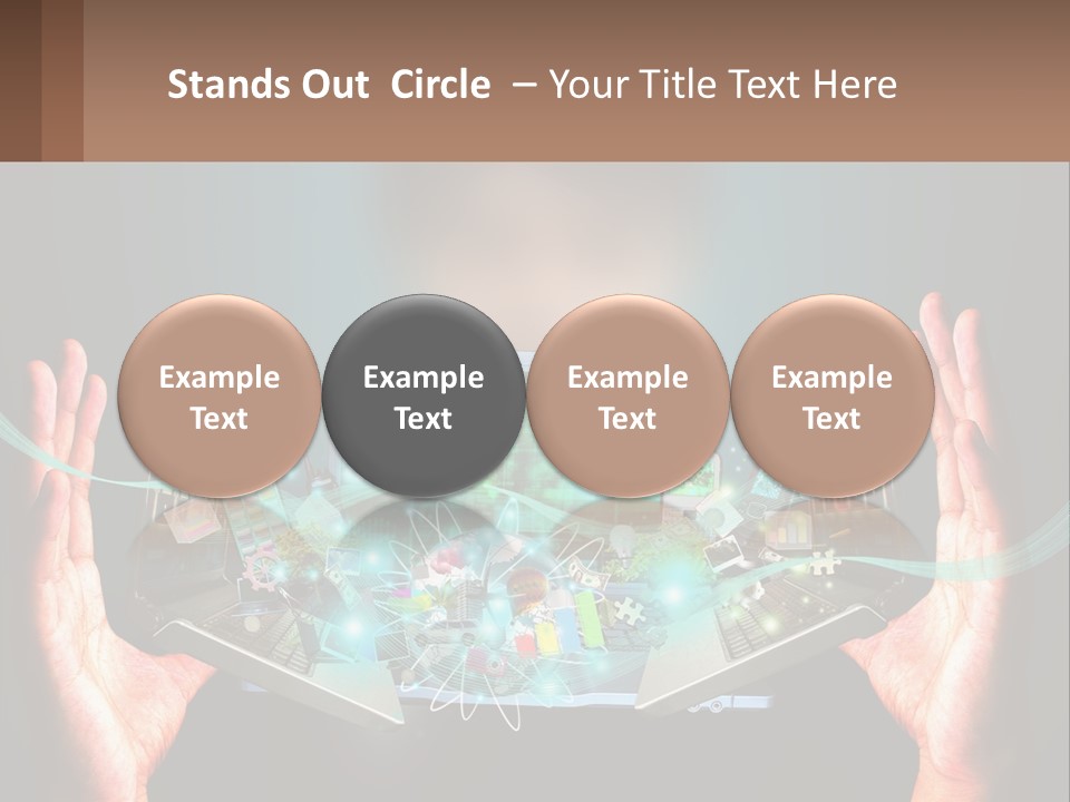 A Person Holding A Laptop In Their Hands PowerPoint Template