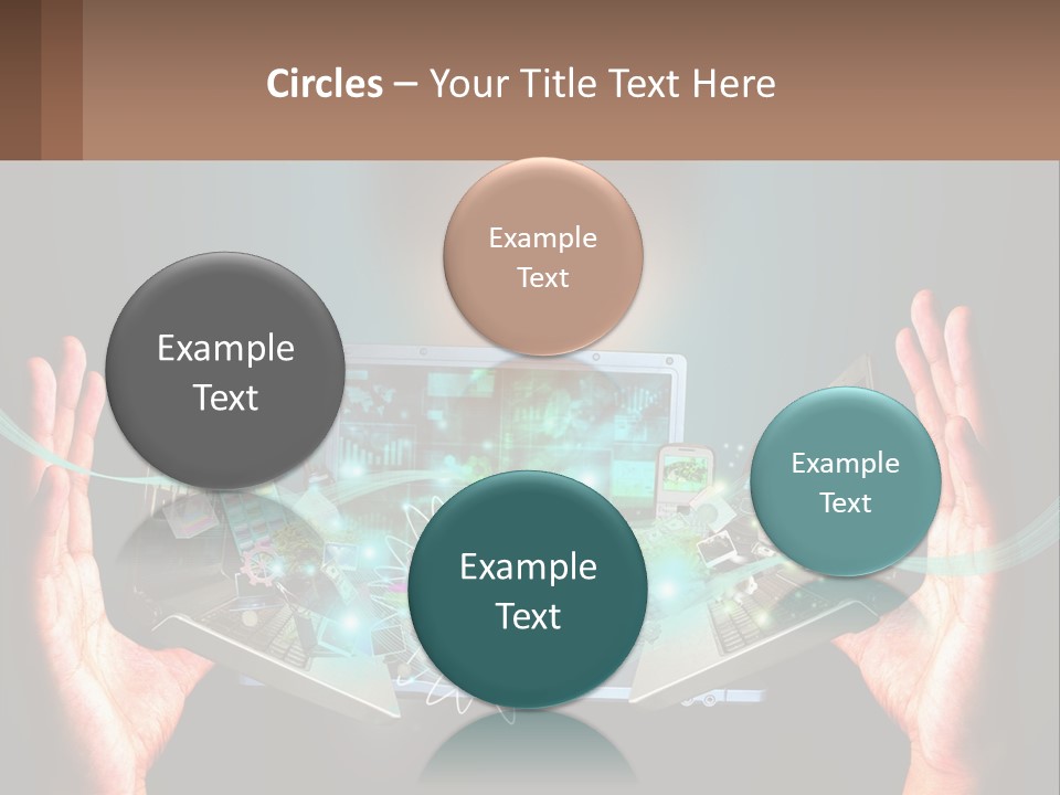 A Person Holding A Laptop In Their Hands PowerPoint Template