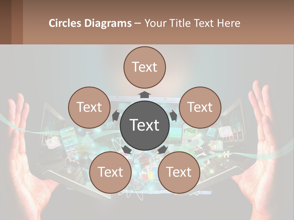 A Person Holding A Laptop In Their Hands PowerPoint Template