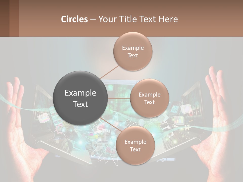 A Person Holding A Laptop In Their Hands PowerPoint Template