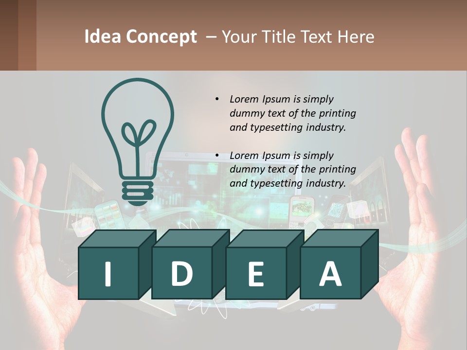 A Person Holding A Laptop In Their Hands PowerPoint Template