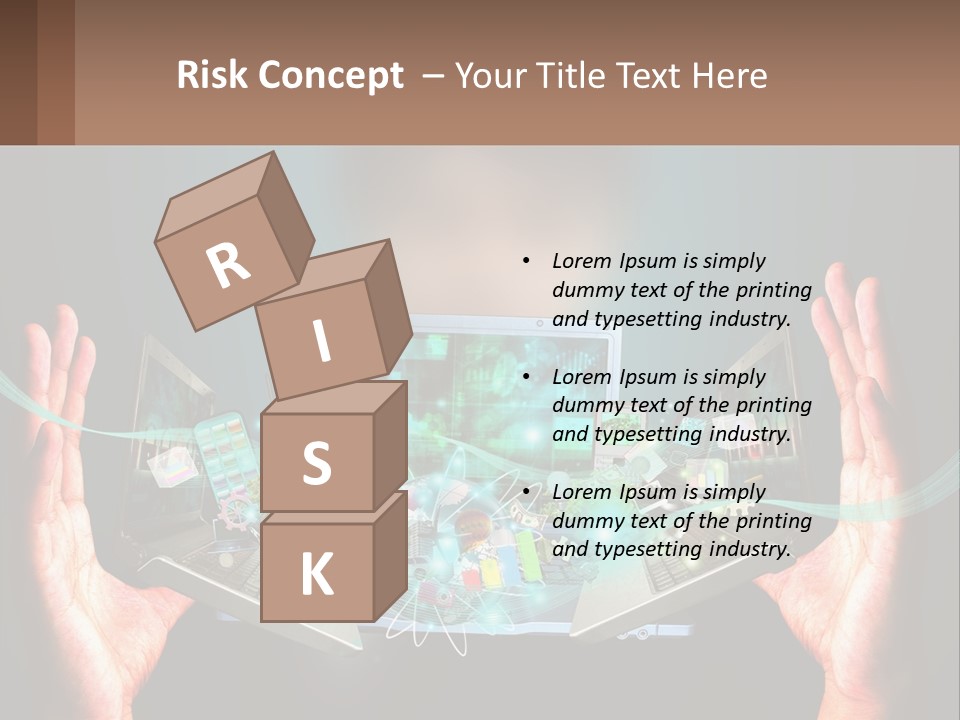 A Person Holding A Laptop In Their Hands PowerPoint Template