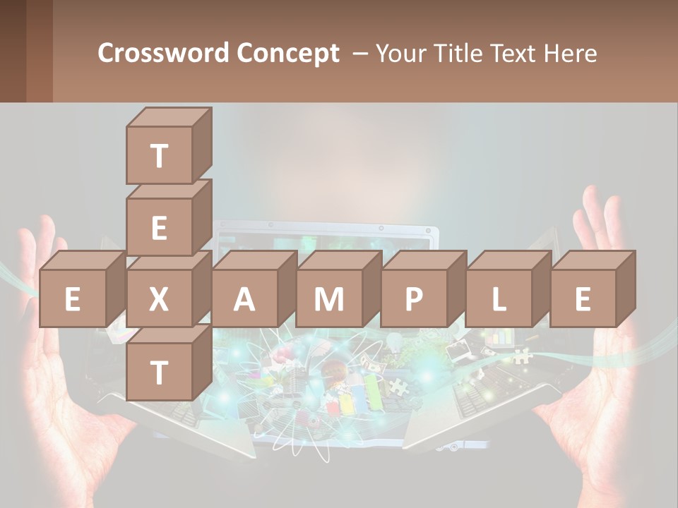 A Person Holding A Laptop In Their Hands PowerPoint Template