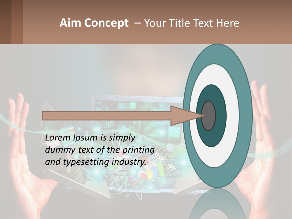 A Person Holding A Laptop In Their Hands PowerPoint Template