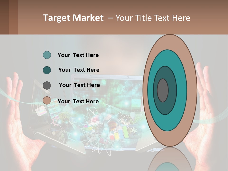 A Person Holding A Laptop In Their Hands PowerPoint Template