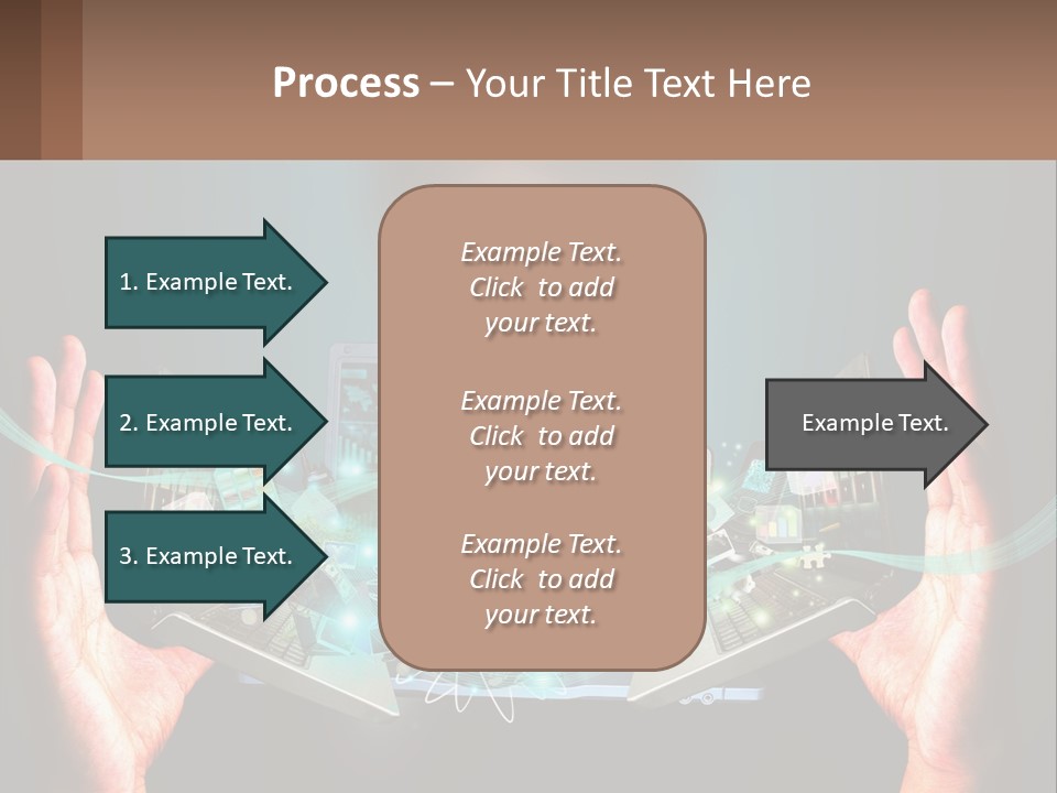 A Person Holding A Laptop In Their Hands PowerPoint Template