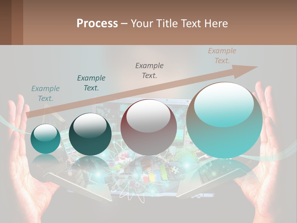 A Person Holding A Laptop In Their Hands PowerPoint Template