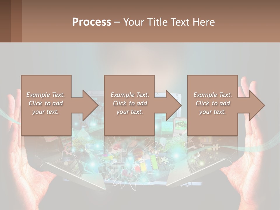 A Person Holding A Laptop In Their Hands PowerPoint Template
