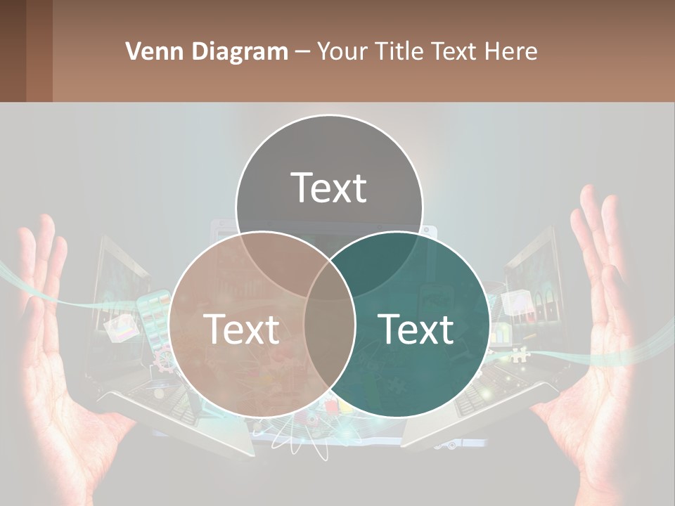 A Person Holding A Laptop In Their Hands PowerPoint Template