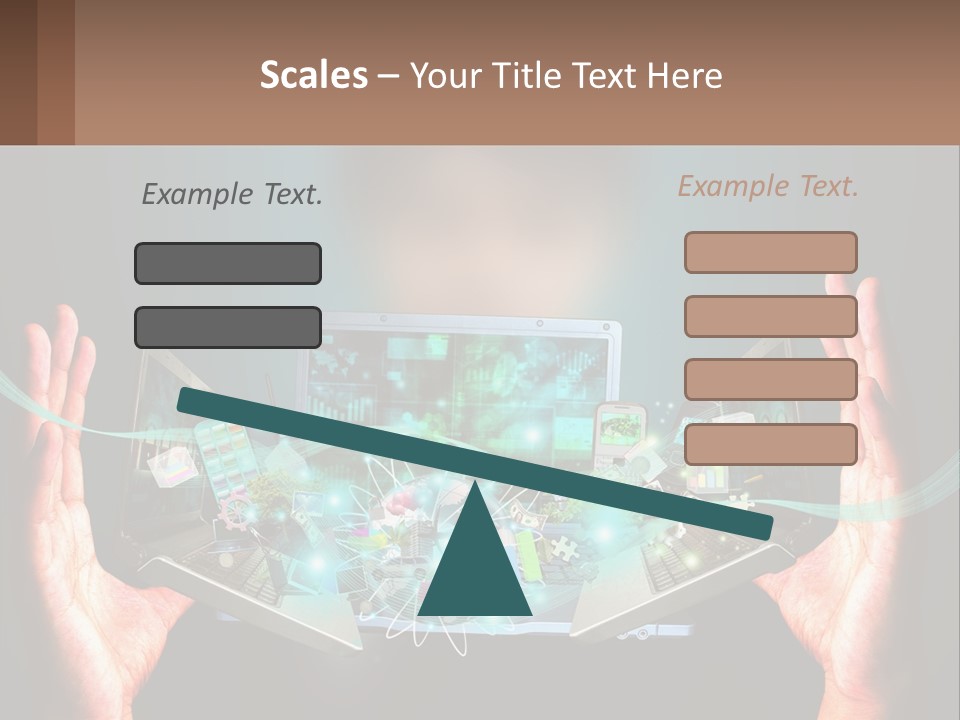 A Person Holding A Laptop In Their Hands PowerPoint Template