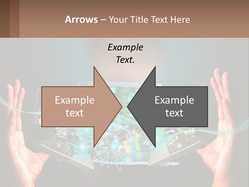 A Person Holding A Laptop In Their Hands PowerPoint Template
