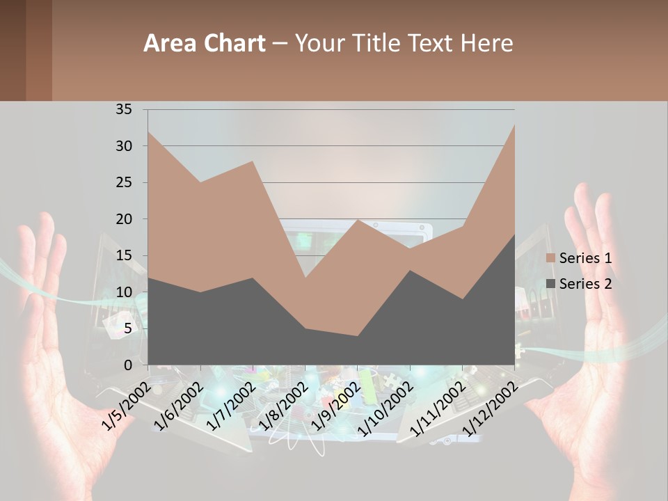 A Person Holding A Laptop In Their Hands PowerPoint Template