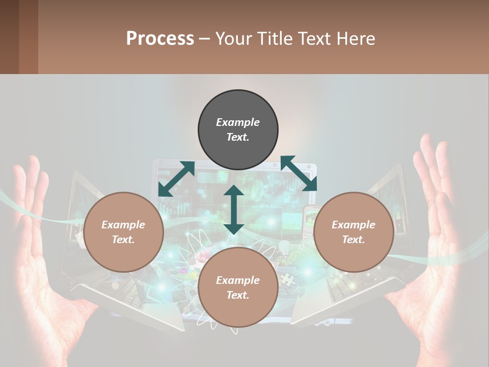 A Person Holding A Laptop In Their Hands PowerPoint Template