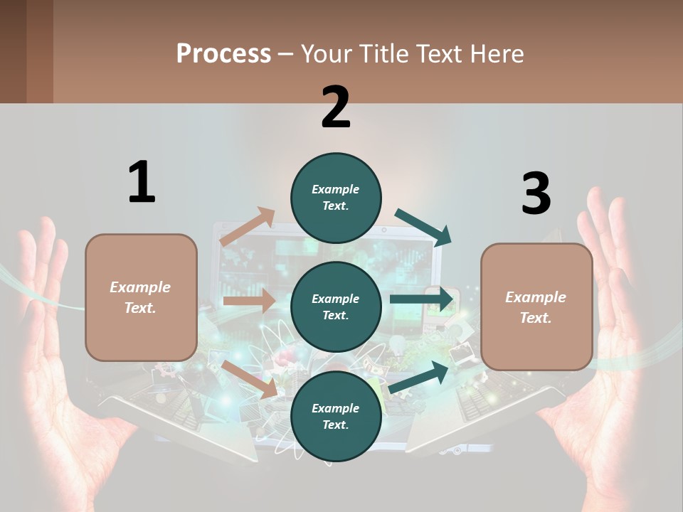 A Person Holding A Laptop In Their Hands PowerPoint Template
