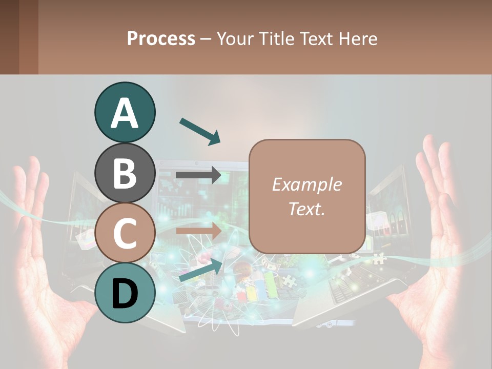 A Person Holding A Laptop In Their Hands PowerPoint Template