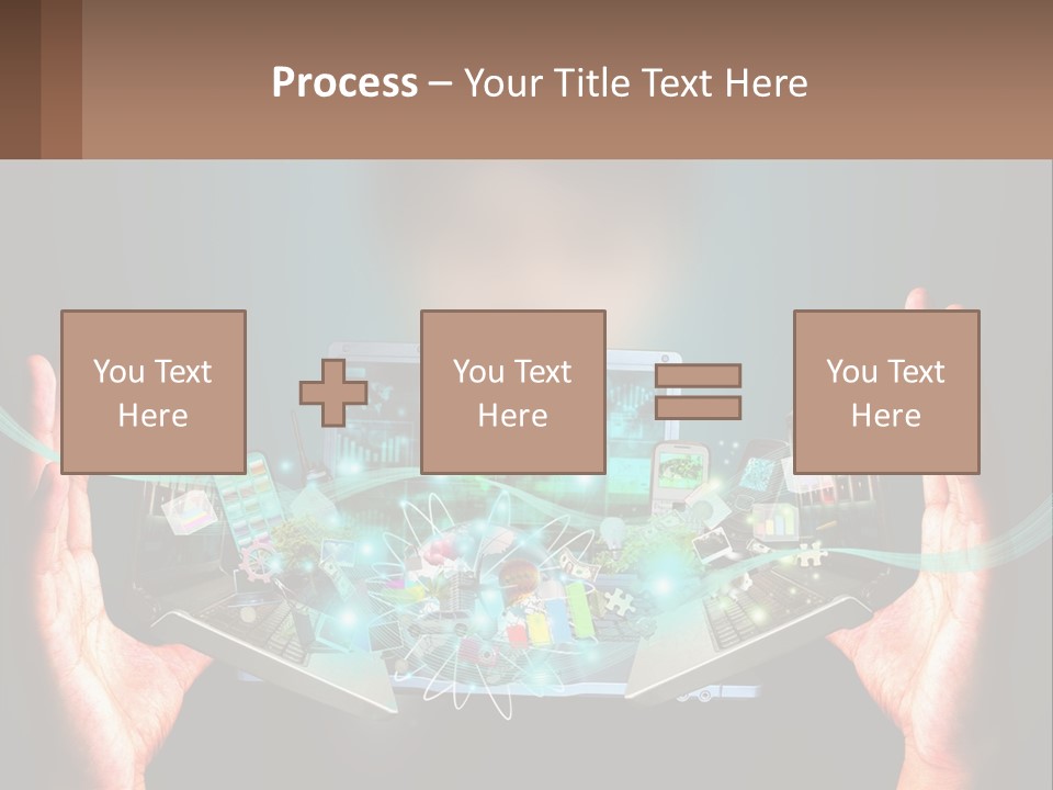 A Person Holding A Laptop In Their Hands PowerPoint Template