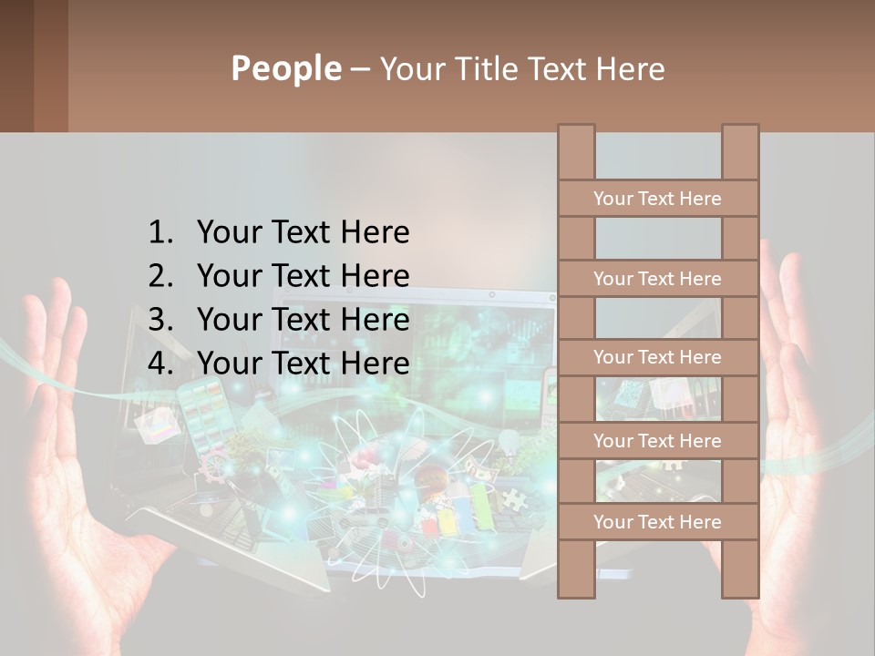 A Person Holding A Laptop In Their Hands PowerPoint Template