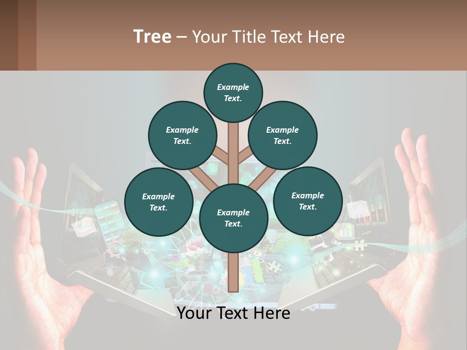 A Person Holding A Laptop In Their Hands PowerPoint Template