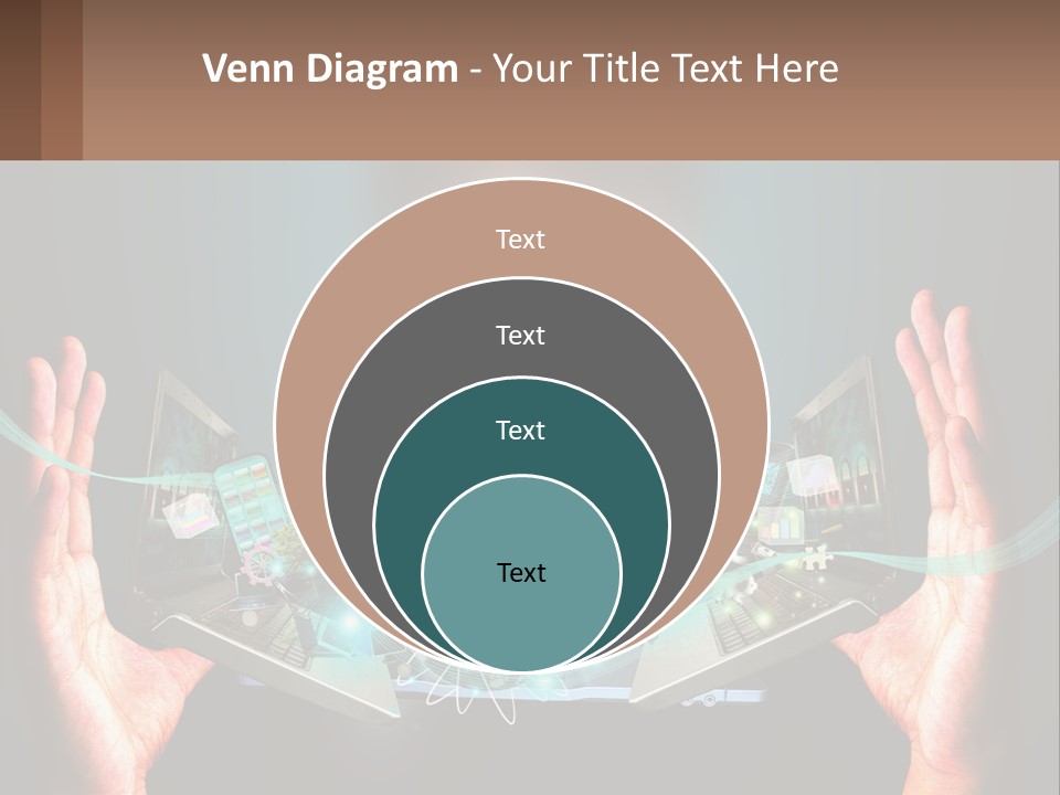 A Person Holding A Laptop In Their Hands PowerPoint Template
